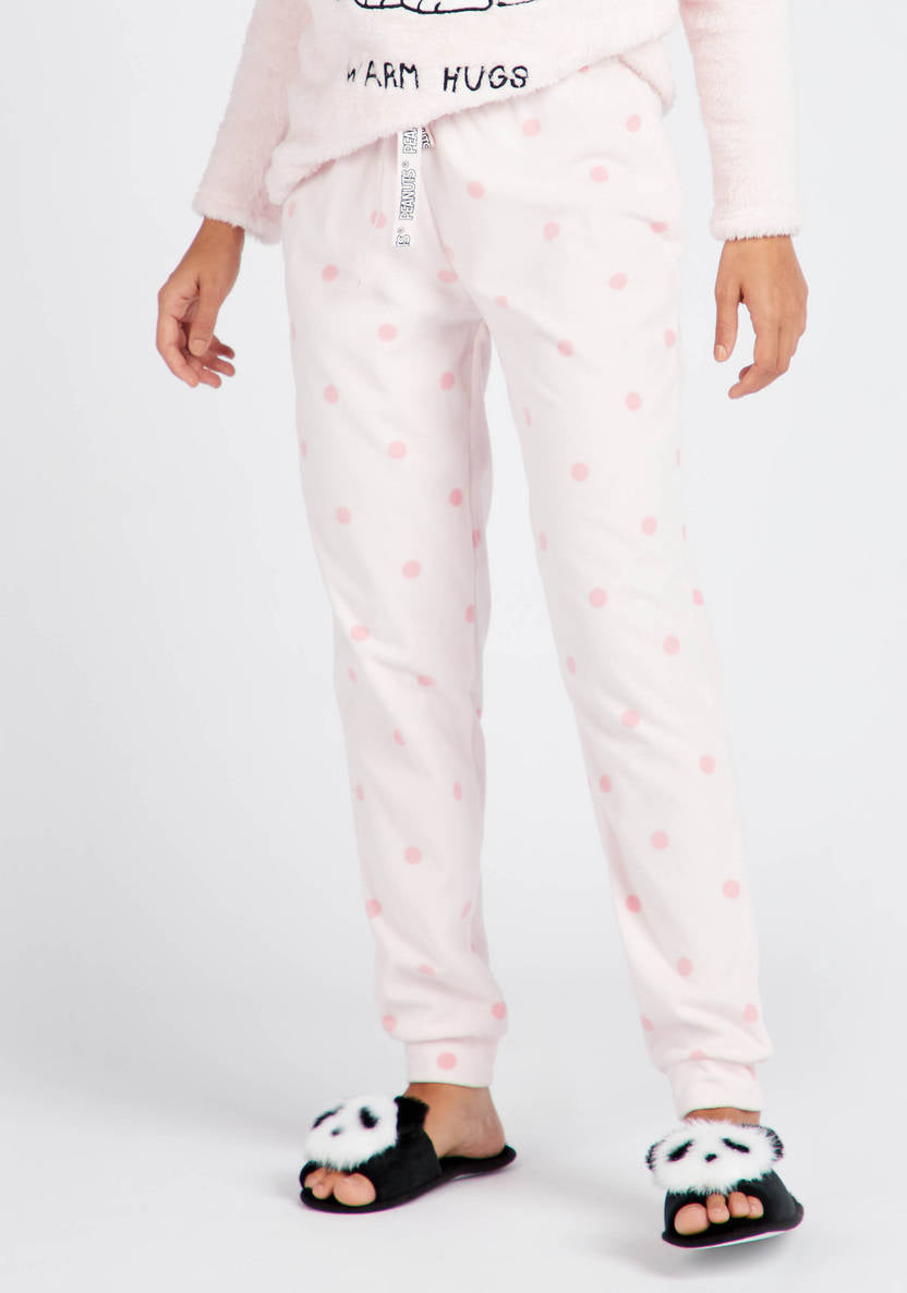 Cozy Collection Textured T-shirt and Full Length Pyjama Set