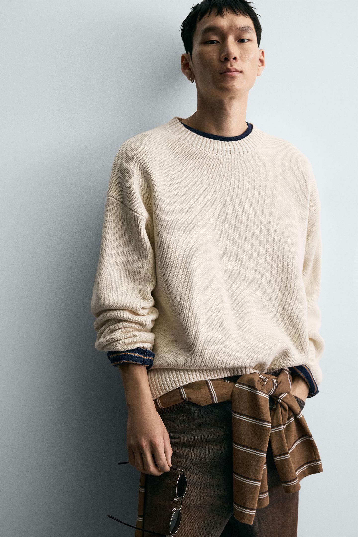 Zara Men Blend Pullover Biege