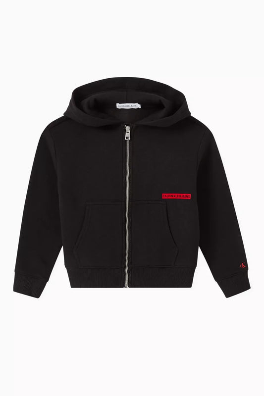 Calvin Klein MICRO FLOCK RELAXED ZIP THROUGH Hoodies fleece black