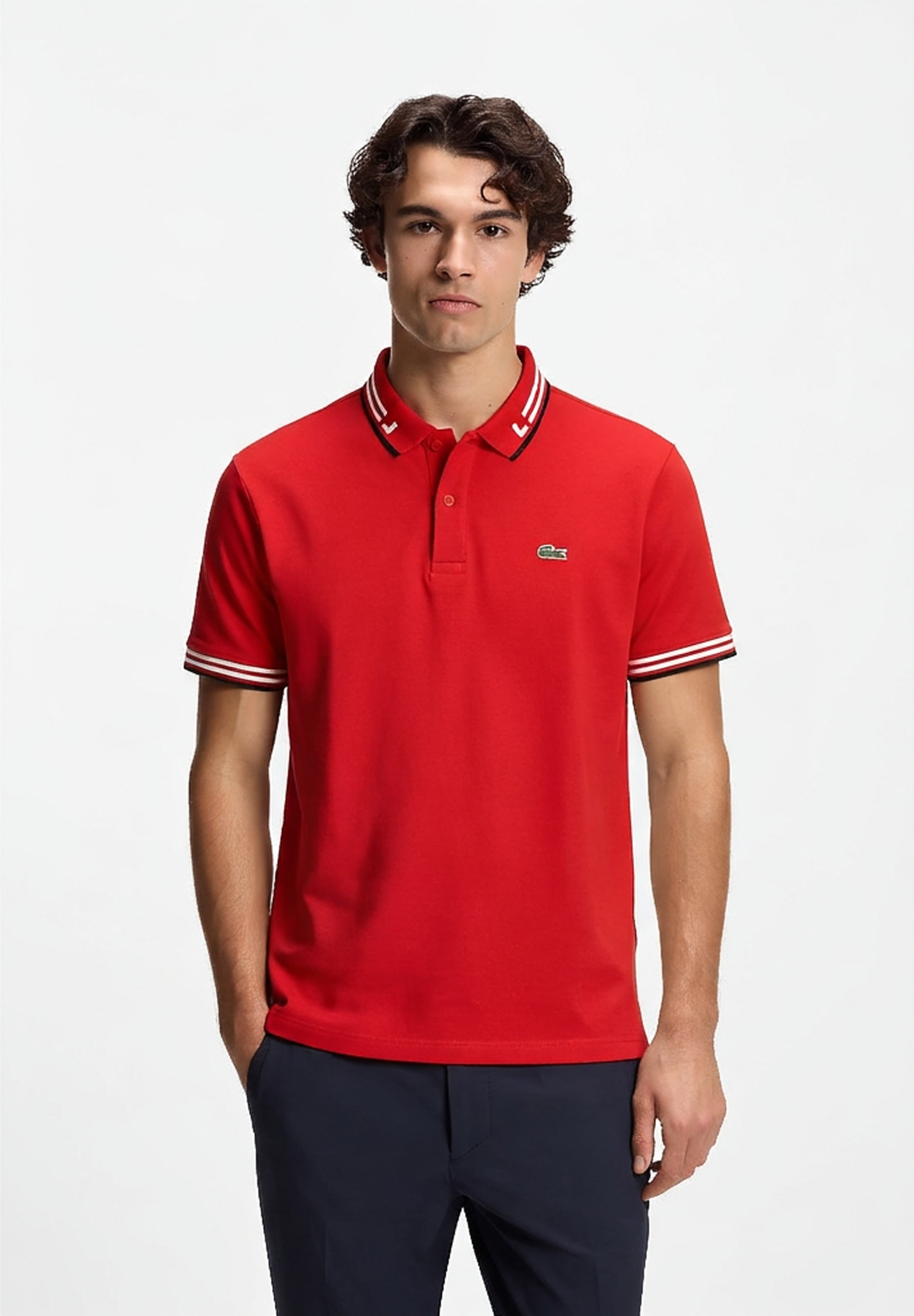 LACOSTE POLO TSHIRT SLIM FIT G  LOGO RED