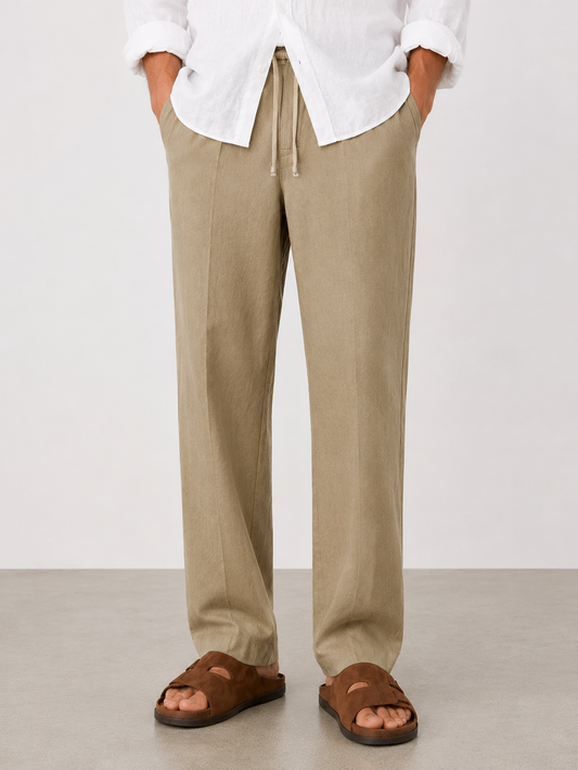 Ralph Lauren straight fit linen cotton trouser khaki