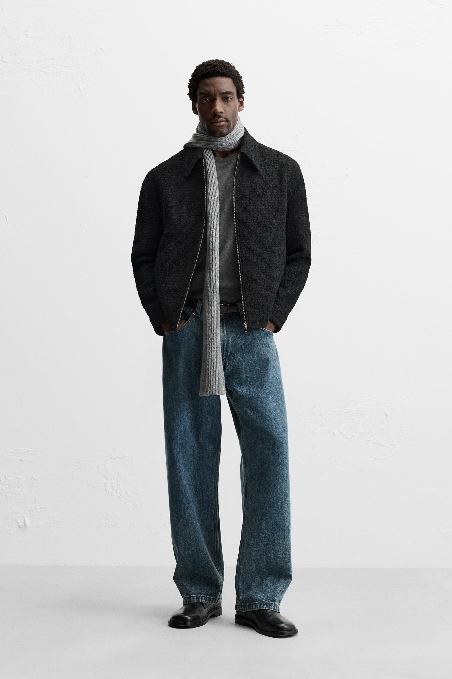 Jacket Zara textured Black