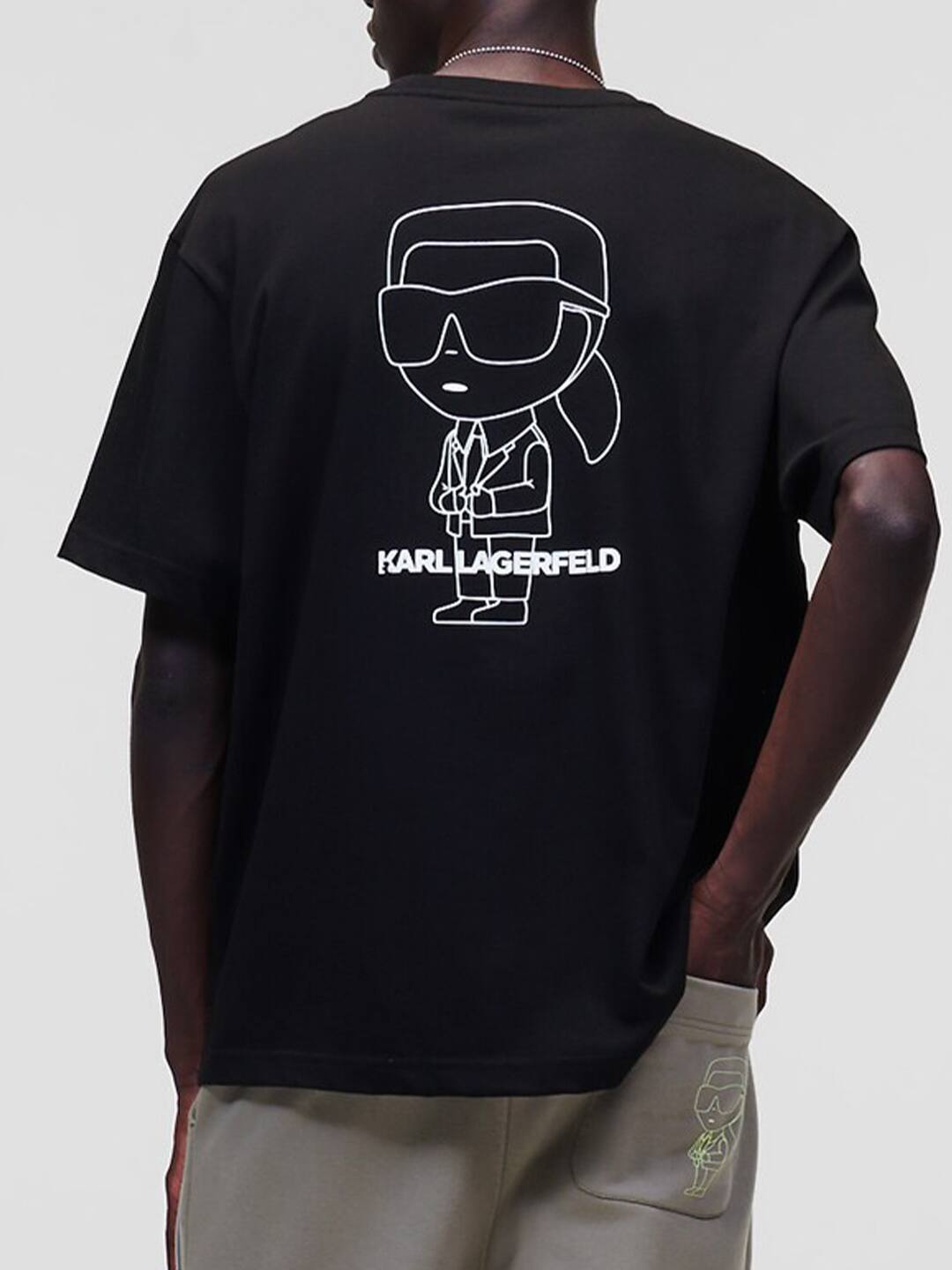 KARL LAGERFELD RBR LOGO  BLACK TSHIRT