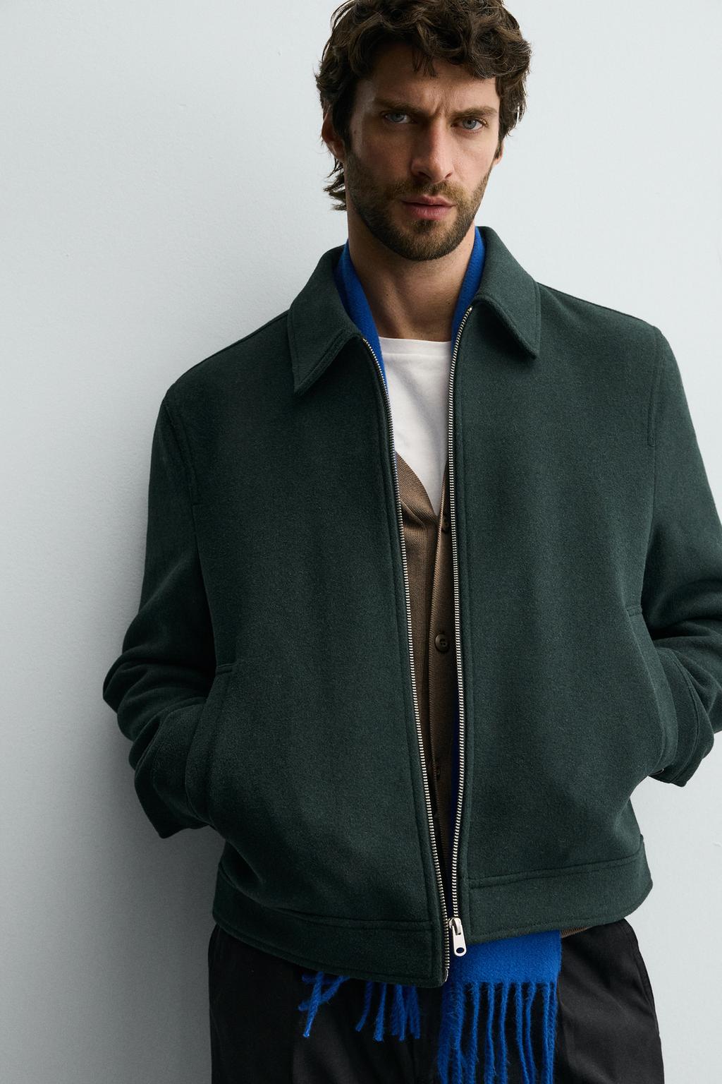 Zara wool-Blind GREEN jacket