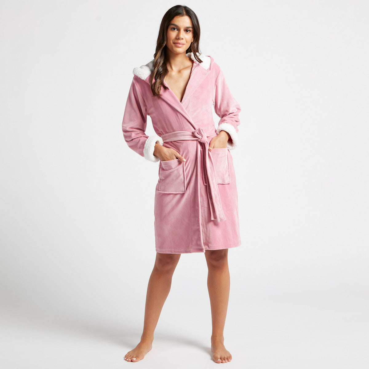 Simple robe with long sleeves and a hood