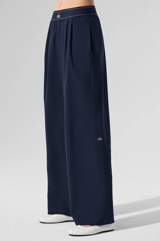 ALO HighRise Logo Elastic Waist Yoga Pants navy (fit smaller)