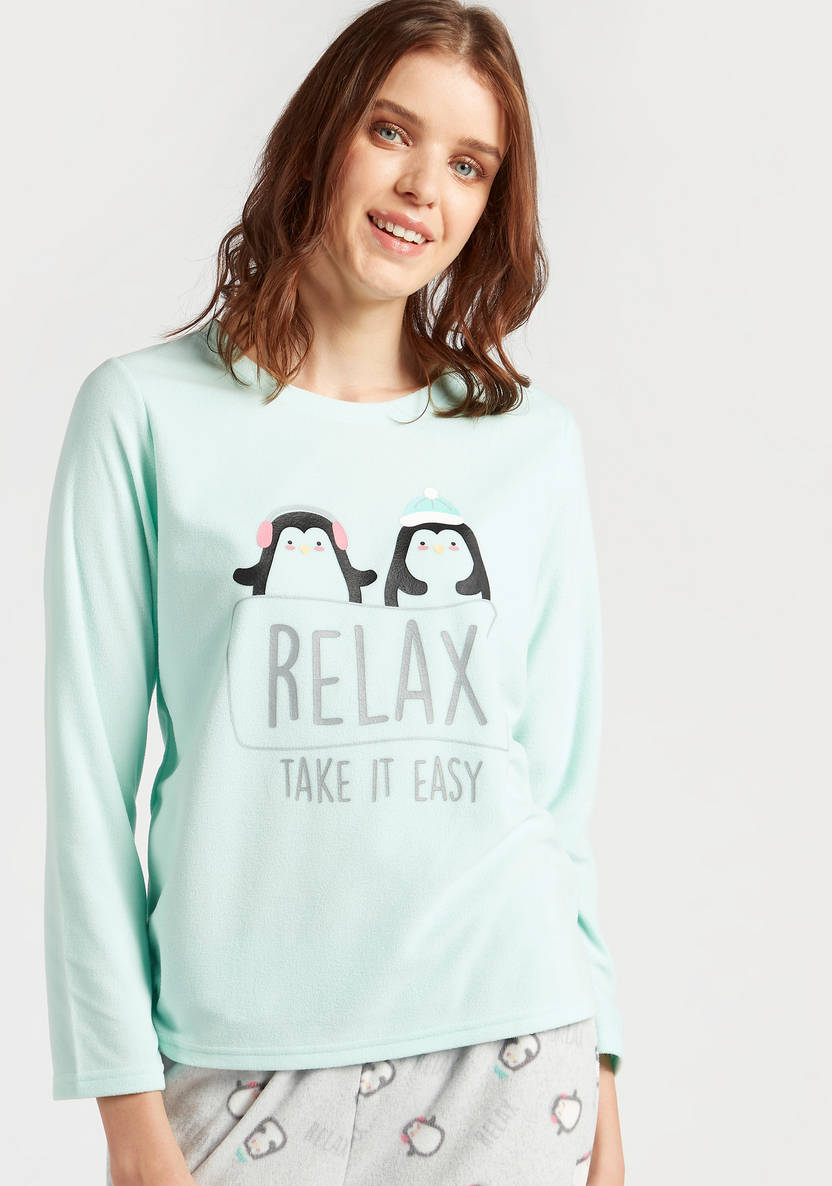 Cozy Collection Graphic Print T-shirt and All-Over Print Pyjama Set
