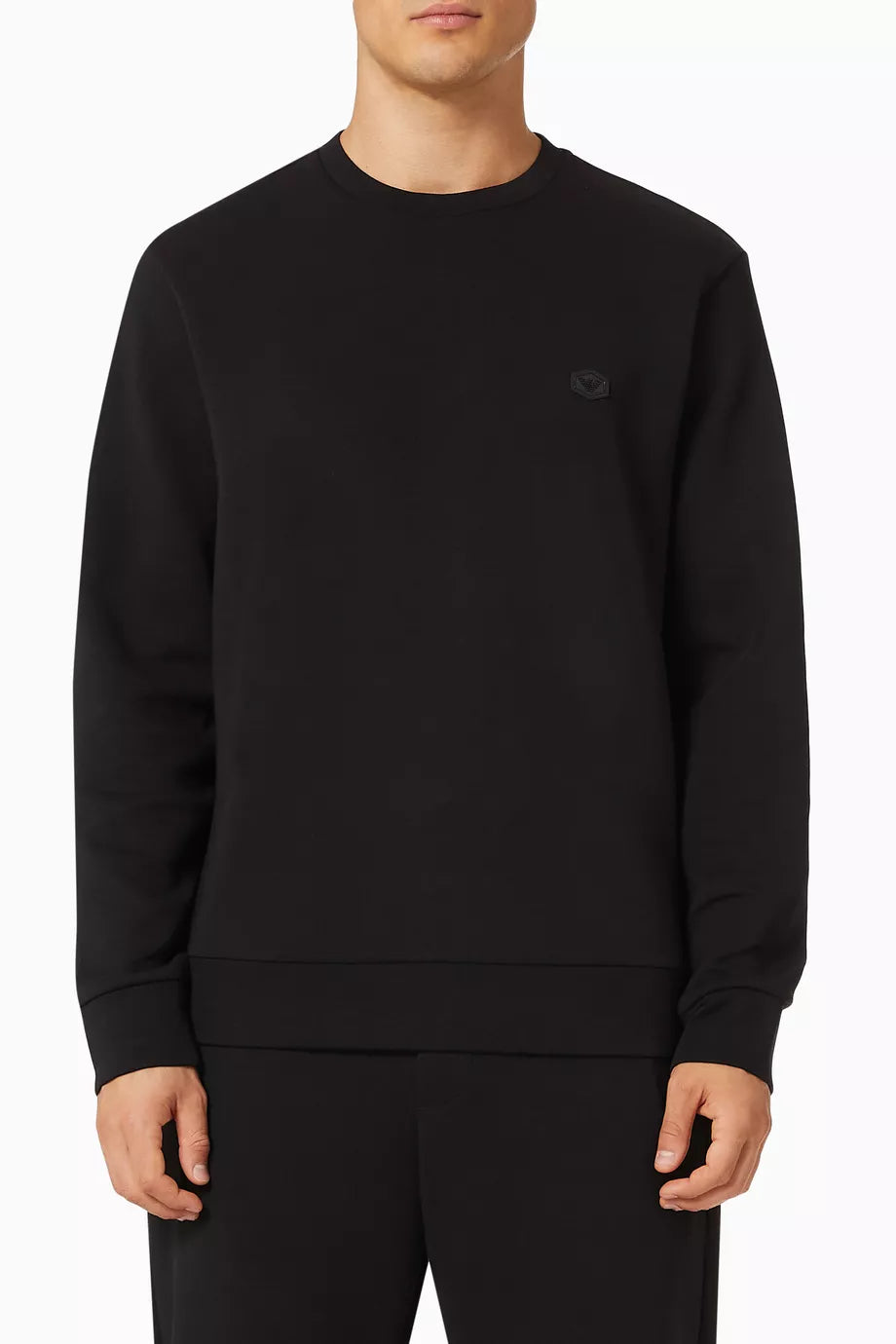 Emporio Armani SWEATSHIRT S-LOGO INTRLOCK BLACK