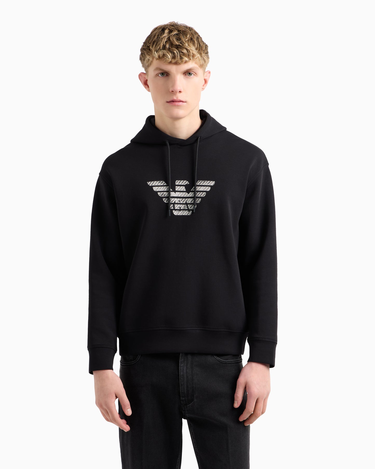 HOODIE EMPORIO ARMANI GA LOGO BLACK