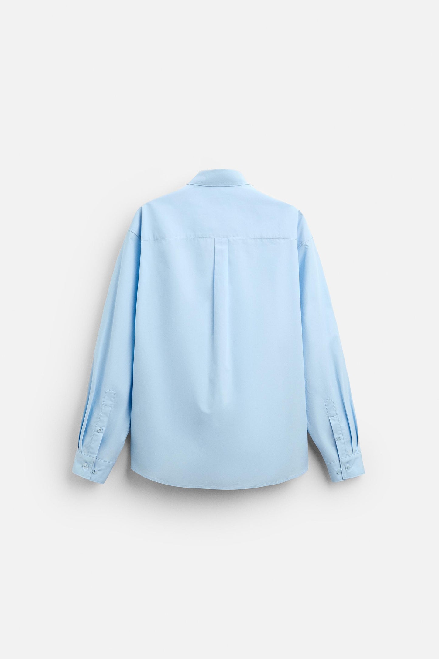 Zara relaxed Pocket poplin shirt baby blue FIT BIGGER