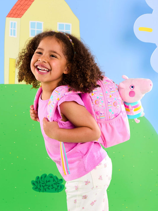 Smiggle Peppa Pig Teeny Tiny Backpack With Detachable Plush Toy
