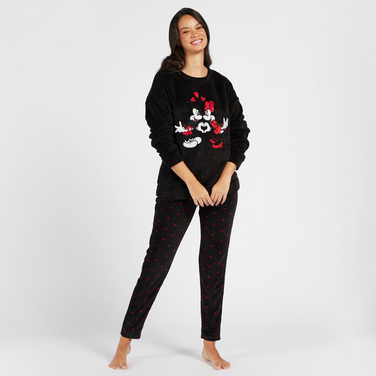 Mickey Mouse printed long-sleeve T-shirt and pajama pants set