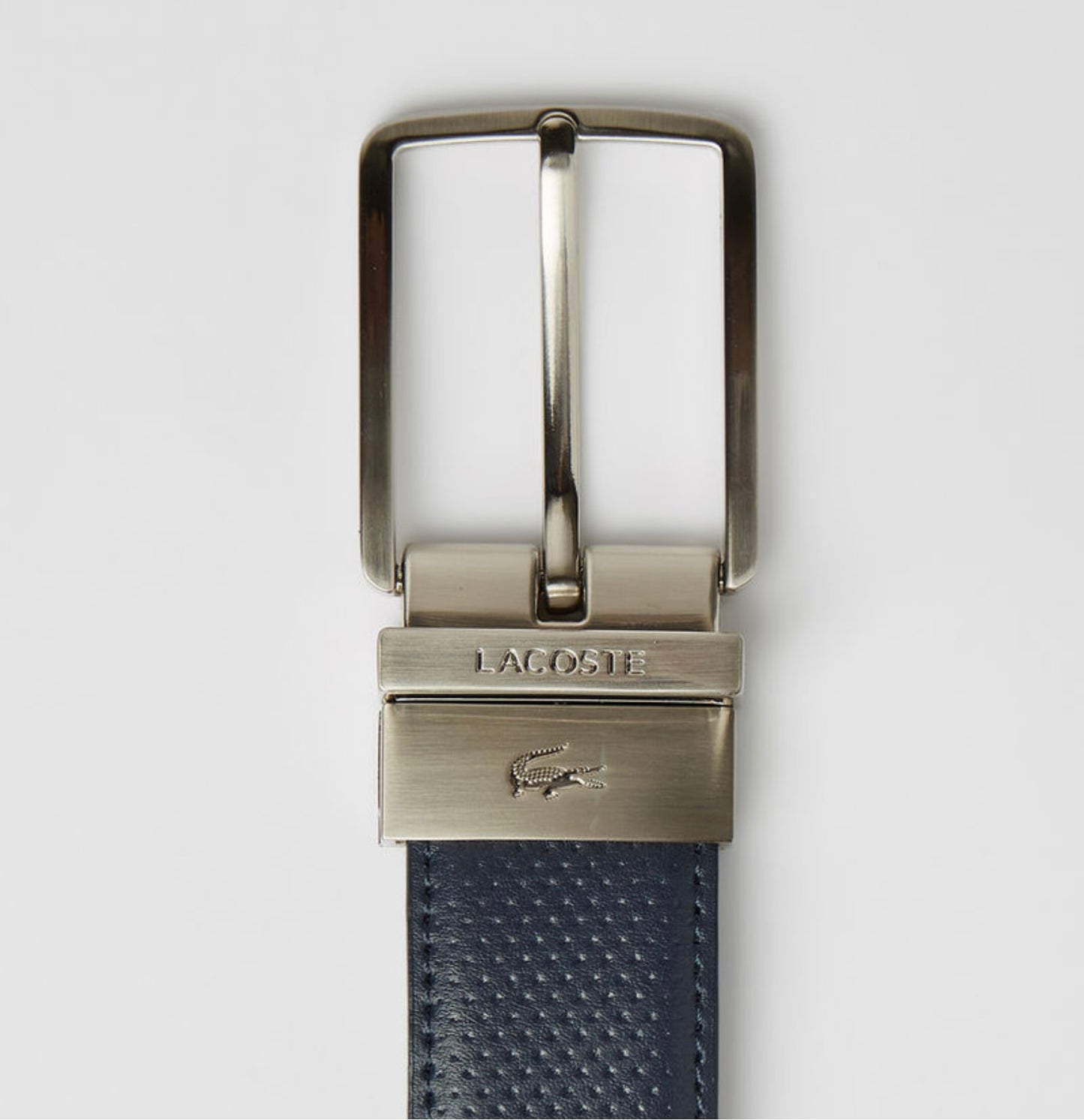 LACOSTE LEATHER BELT NAVY  DOUBLE FACE 110 CM