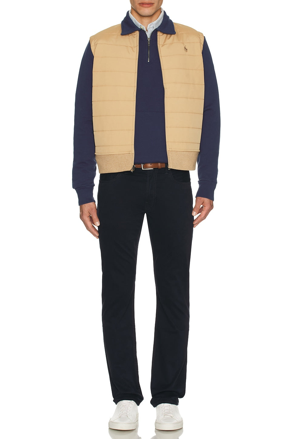 ralph lauren fleeced vest beige