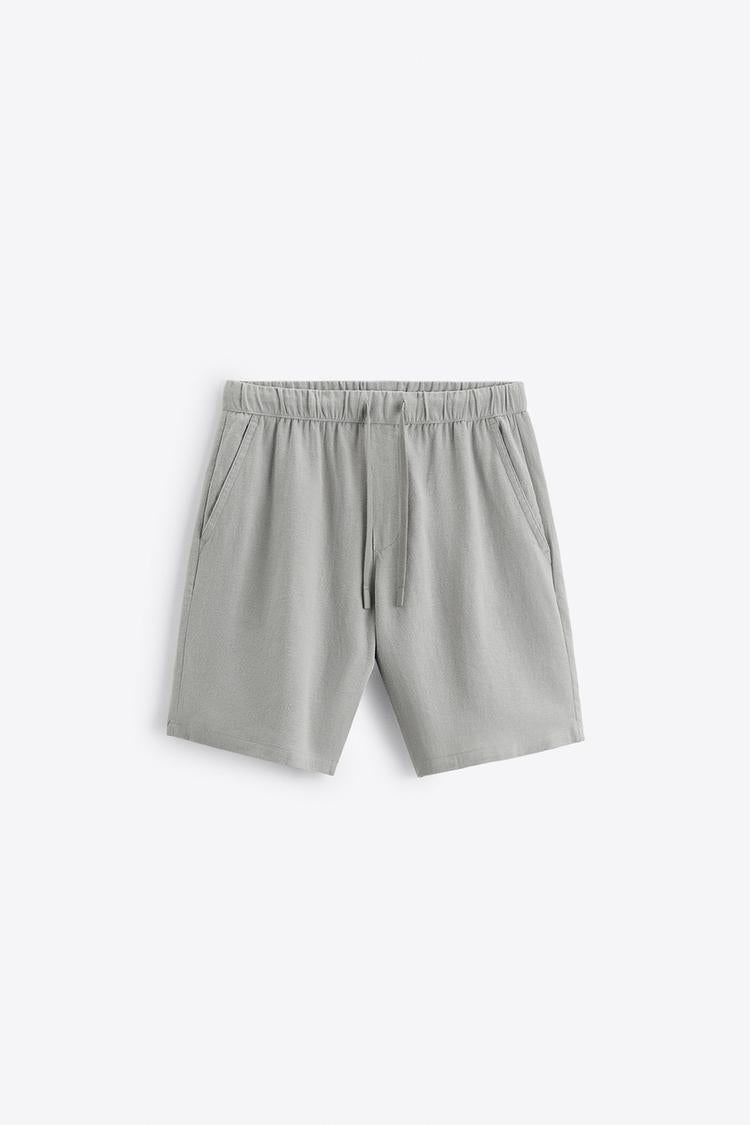 Zara Viscose- Linen Bermuda Short Gray
