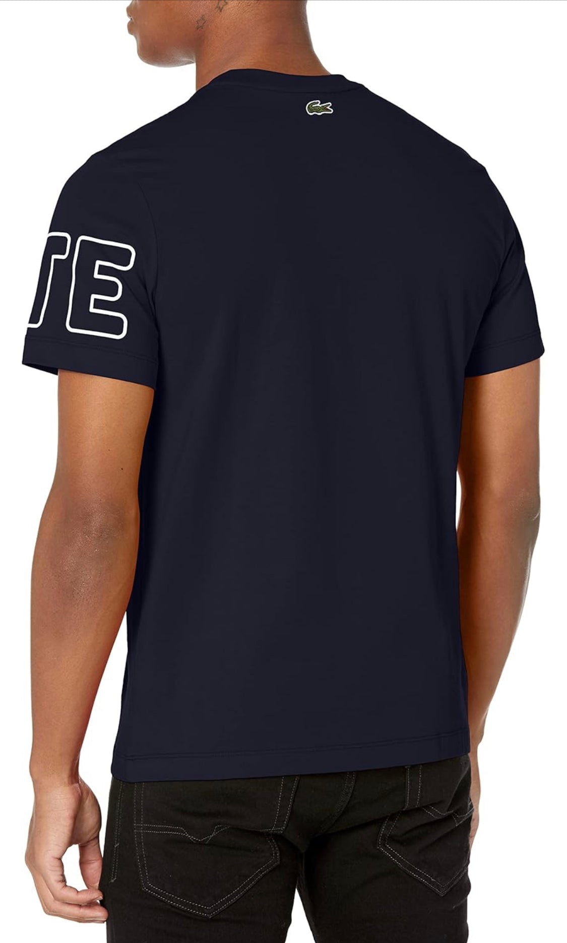 LACOSTE TSHIRT PRNTED SHOLDER SLIM FIT  NAVY