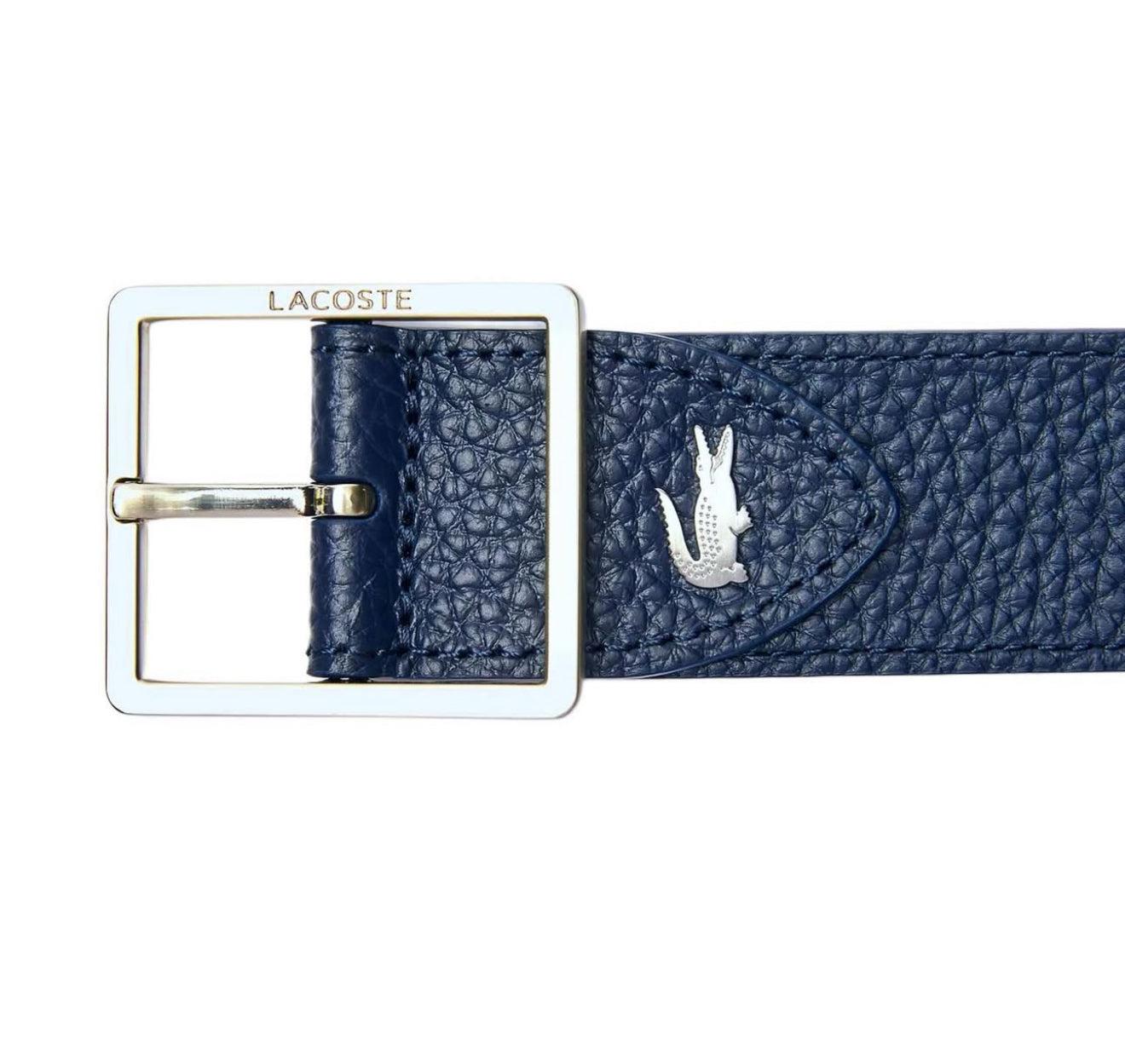 LACOSTE LEATHER BELT NAVY SQR 110 CM