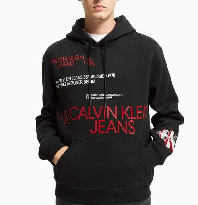 HOODIE  CALVIN KLEIN MULTI URBAN FLEECE  BLACK