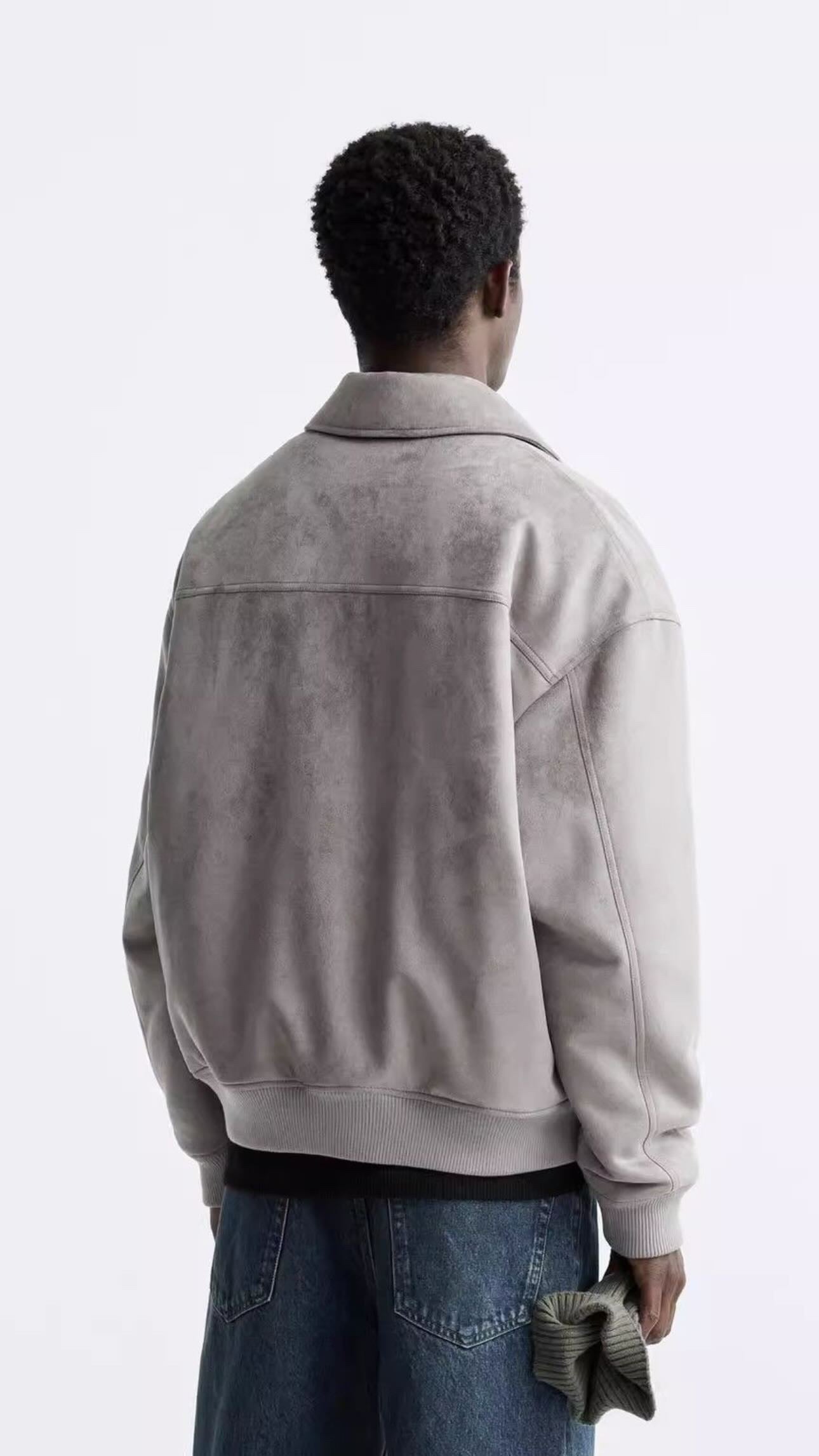 Jacket ZARA Men's Winter Quilted Lining Suede Flight
Greige