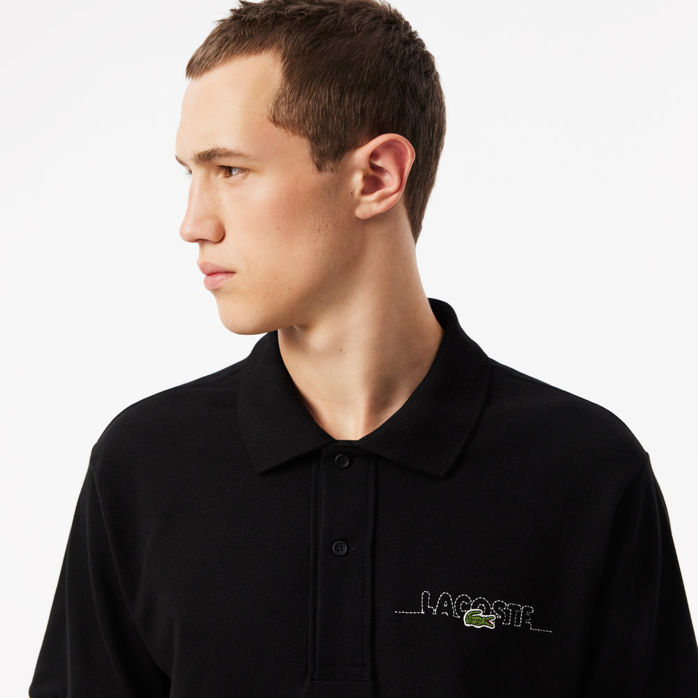 LACOSTE POLO TSHIRT SLIM FIT G W LOGO BLK