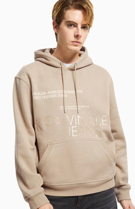 HOODIE  CALVIN KLEIN MULTI URBAN FLEECE BEIGE