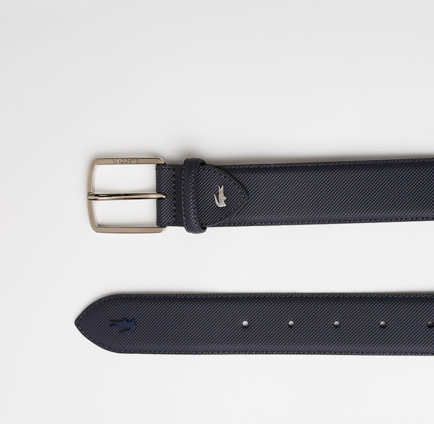 LACOSTE LEATHER BELT NAVY 110 cm