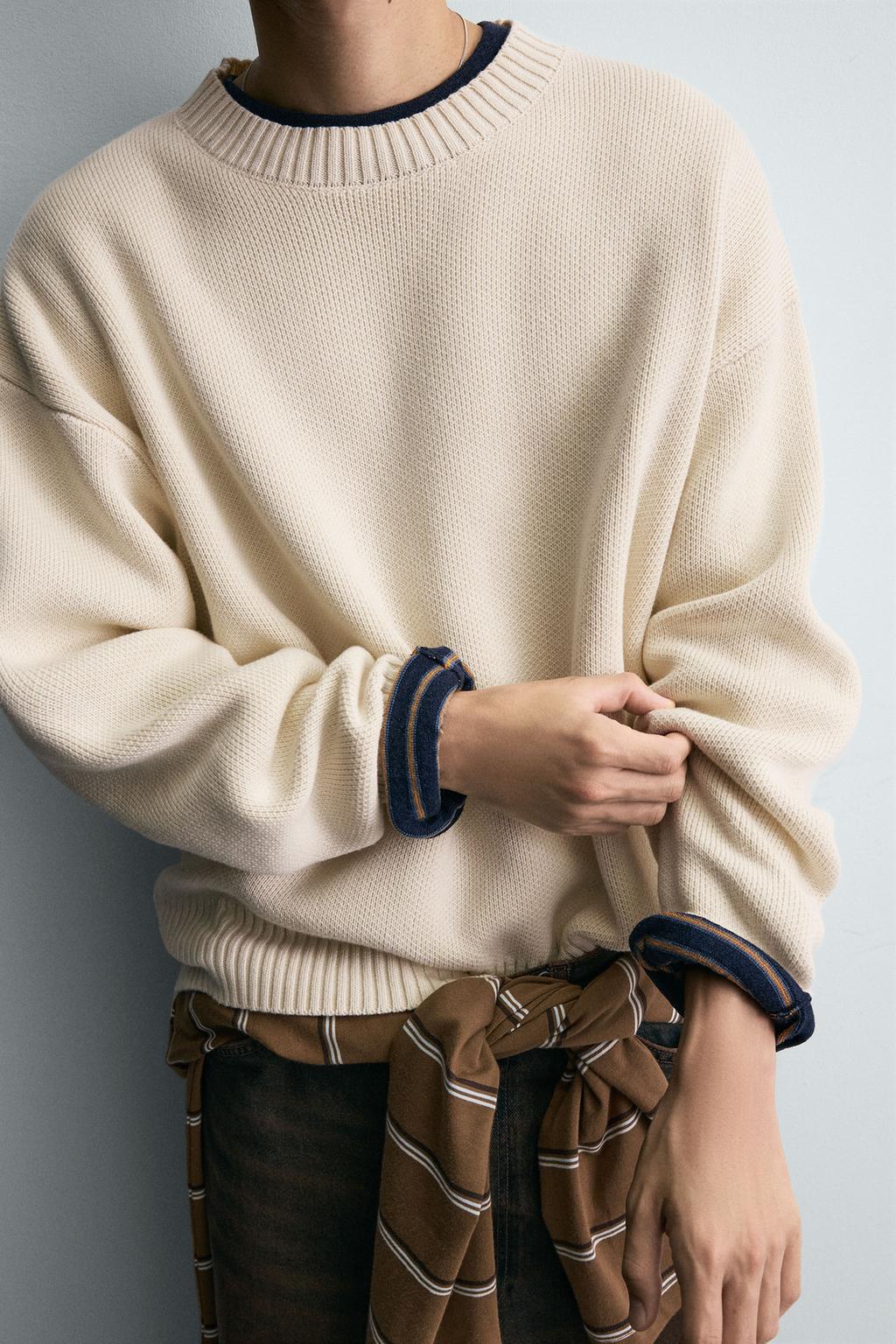 Zara Men Blend Pullover Biege