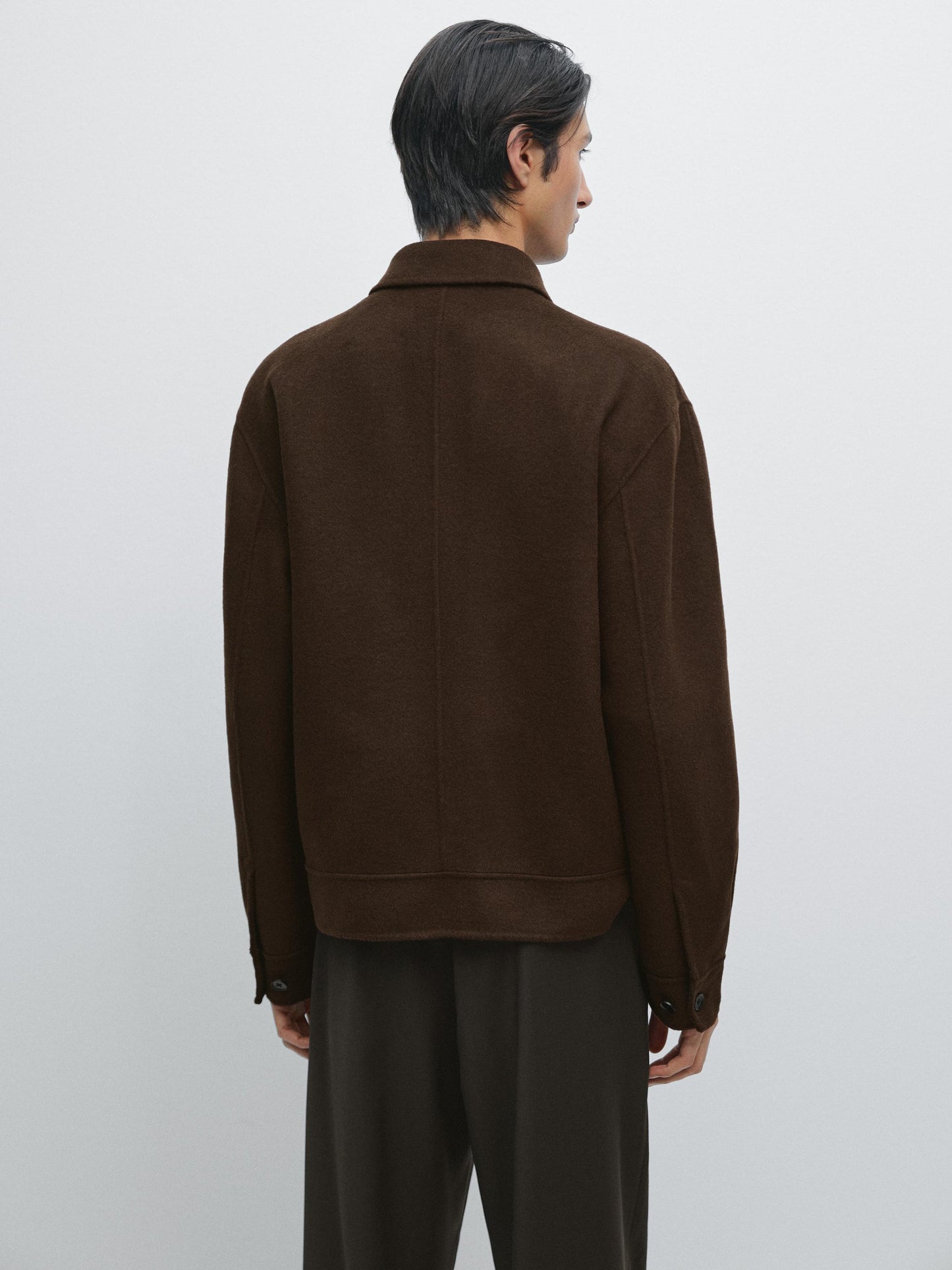 Massimo dutti DOUBLE WOOL BLEND JACKET WITH ZIP DETAIL
