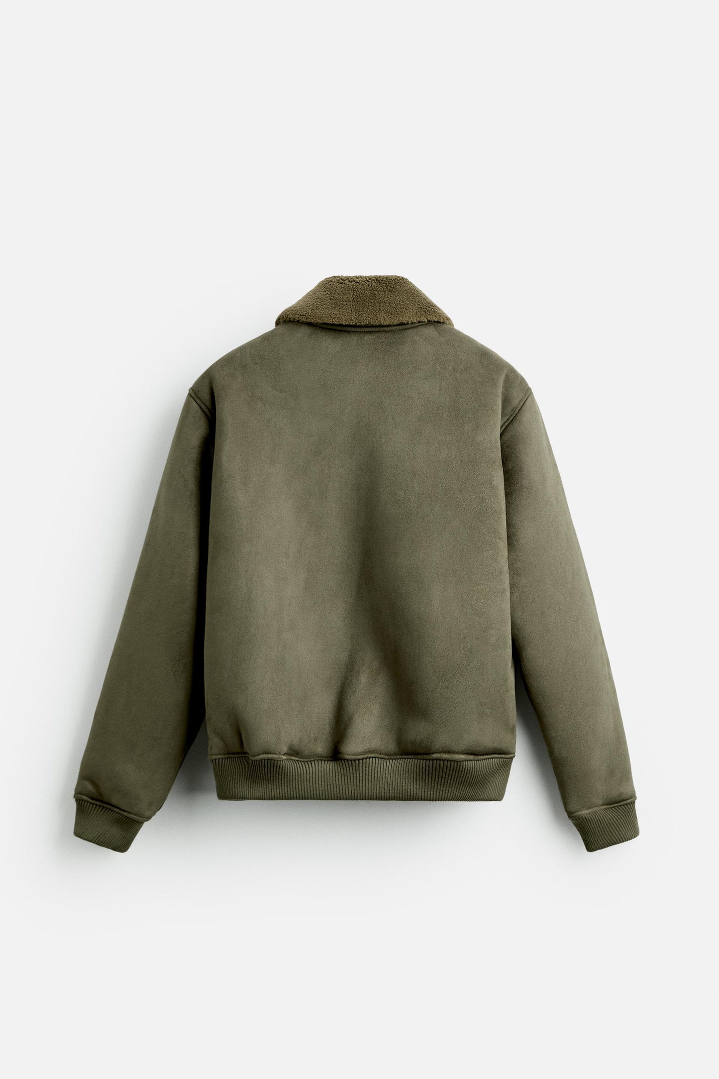 Jacket Zara Suede  Fur Inside olive