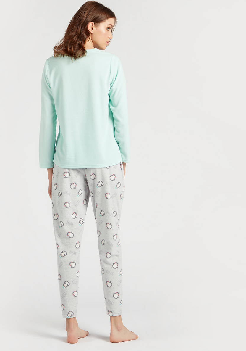 Cozy Collection Graphic Print T-shirt and All-Over Print Pyjama Set
