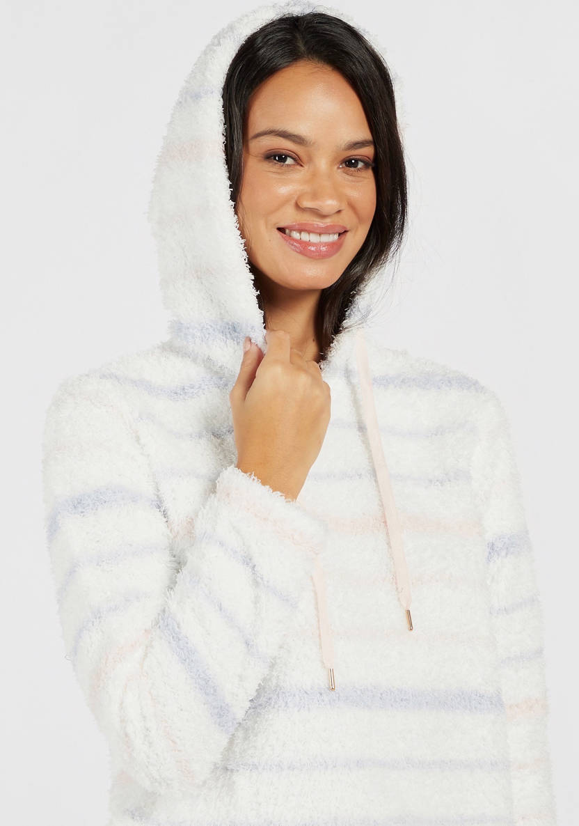 Striped Hooded Sweatshirt and Pyjama Set