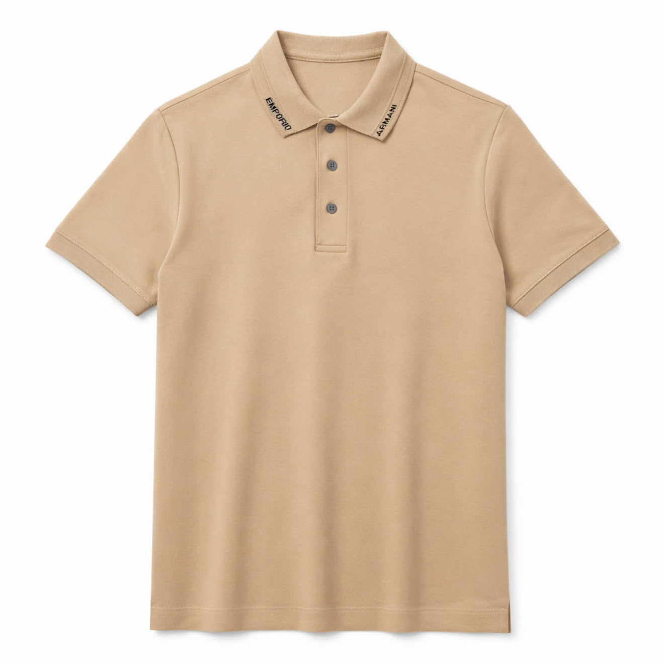 EMPORIO ARMANI POLO TSHIRT SLIM FIT PRINTD COLLAR CAFFEE