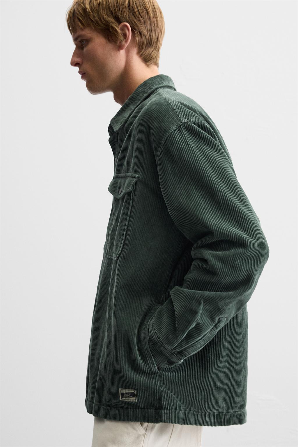Over Shirt Zara Suede Shirt olive