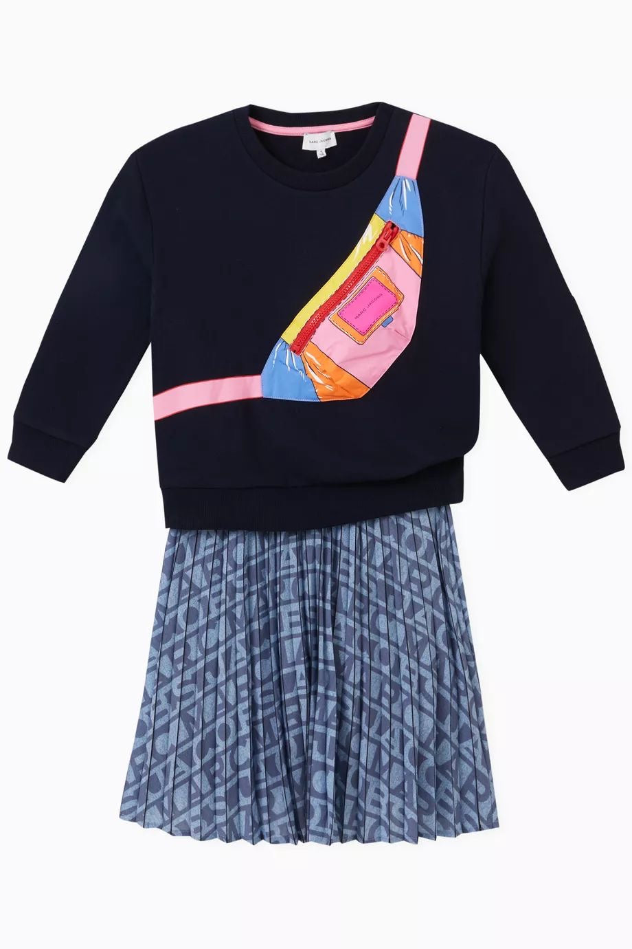 MARC JACOBS Girls Blue Crossbody Bag Sweatshirt