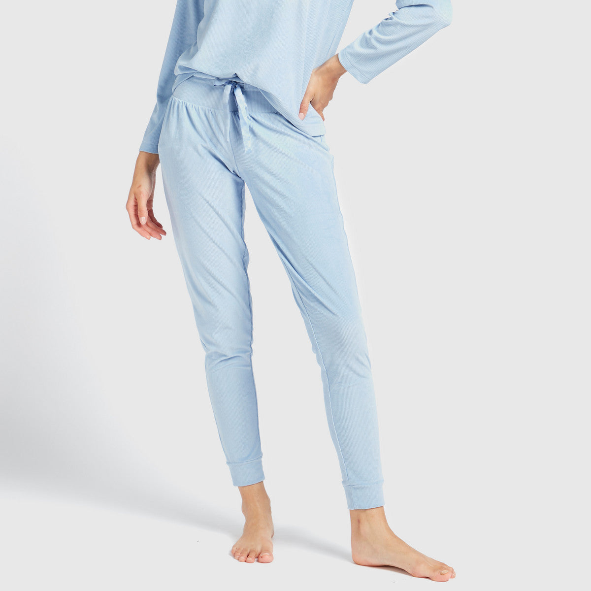 Solid Round Neck T-shirt and Full Length Pyjama Set