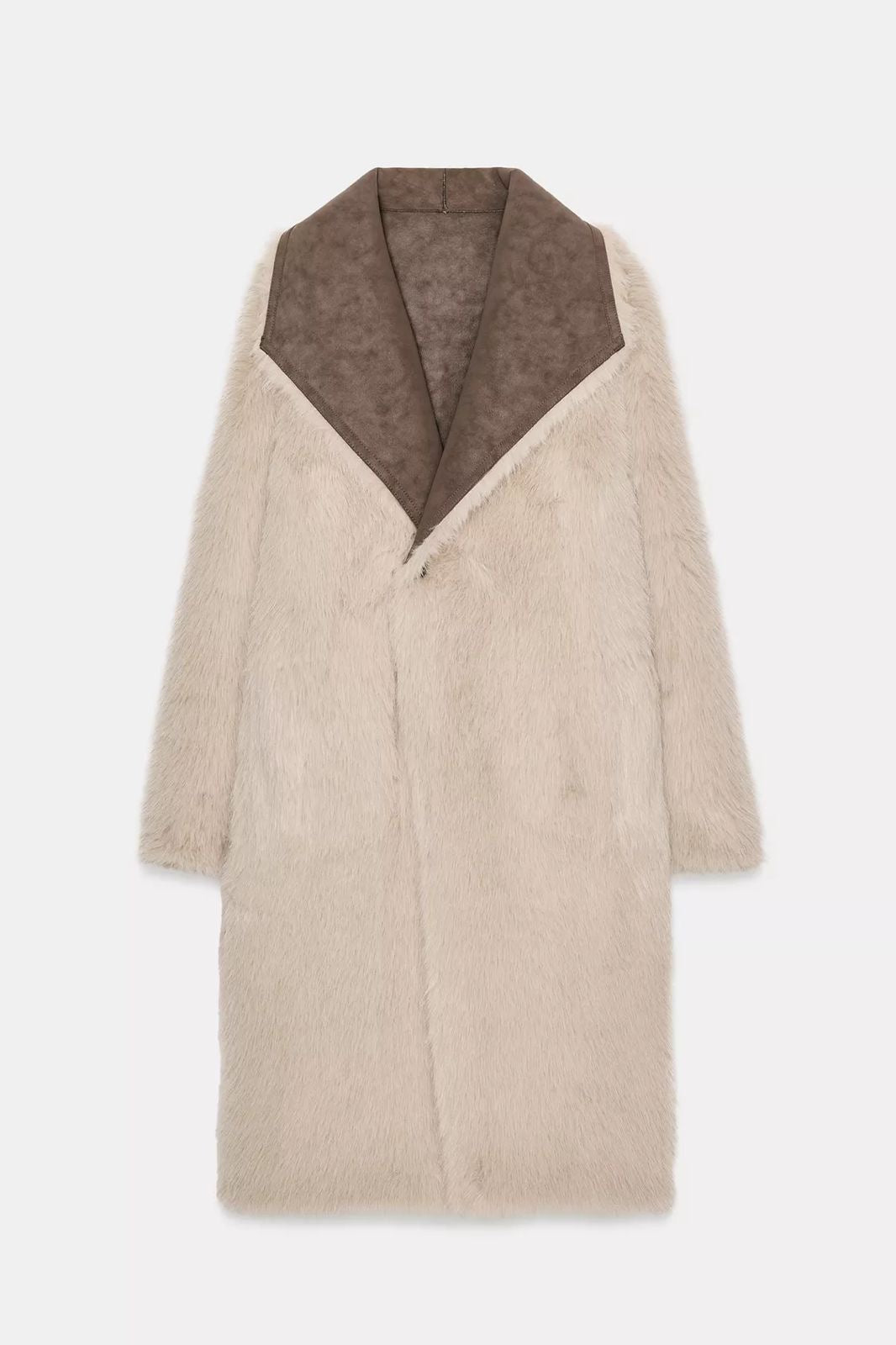 Zara REVERSIBLE DOUBLE-FACED FAUX FUR COAT