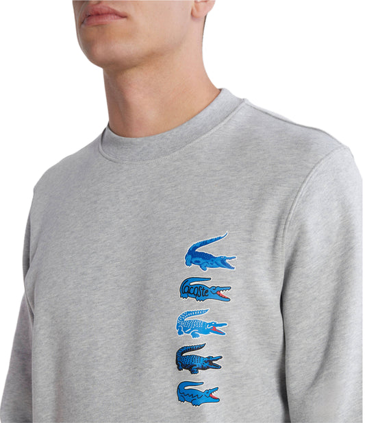 Sweatshirt LACOSTE FIVE LOGO GRAY