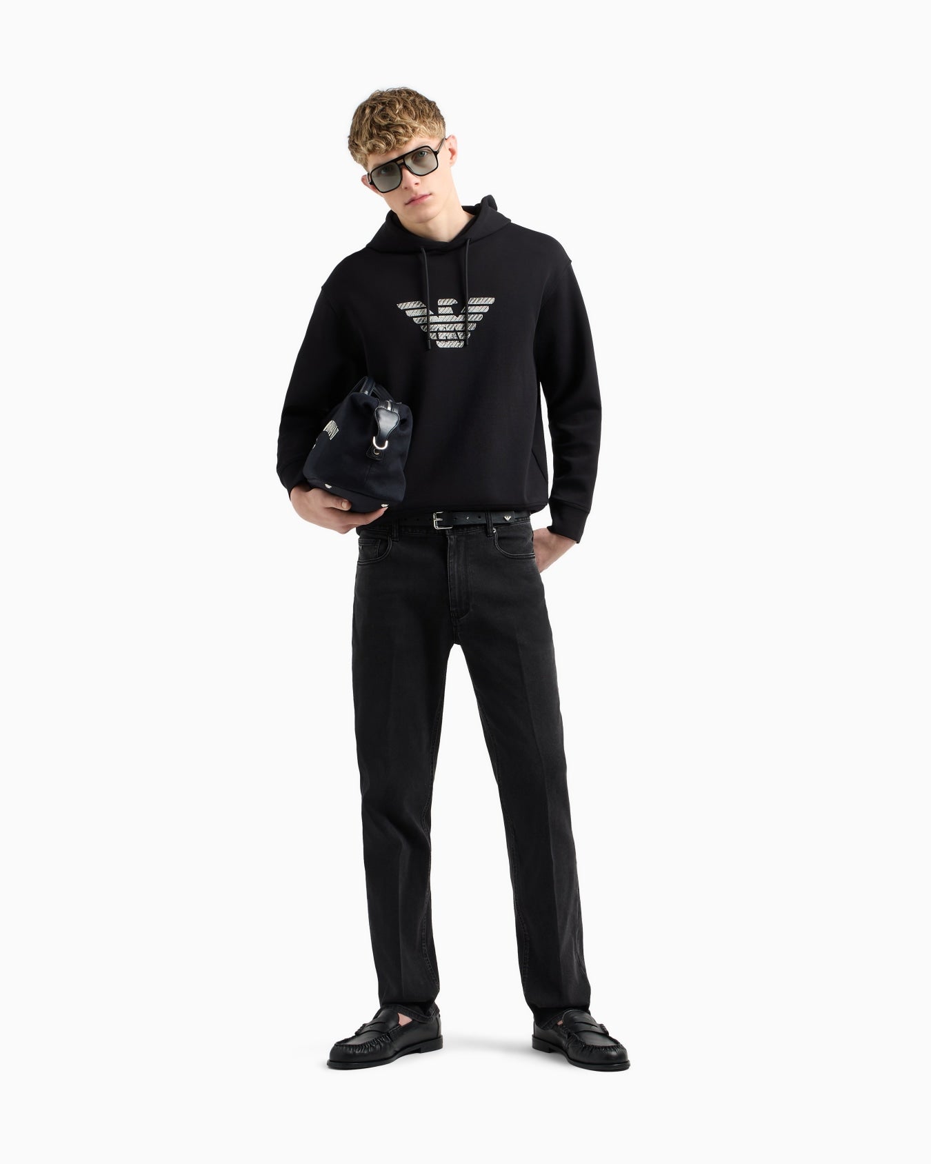 HOODIE EMPORIO ARMANI GA LOGO BLACK