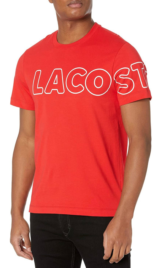 LACOSTE TSHIRT PRNTED SHOLDER  SLIM FIT RED