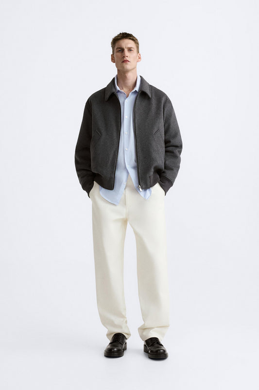 ZARA Jacket Wool Blend Dark Gray