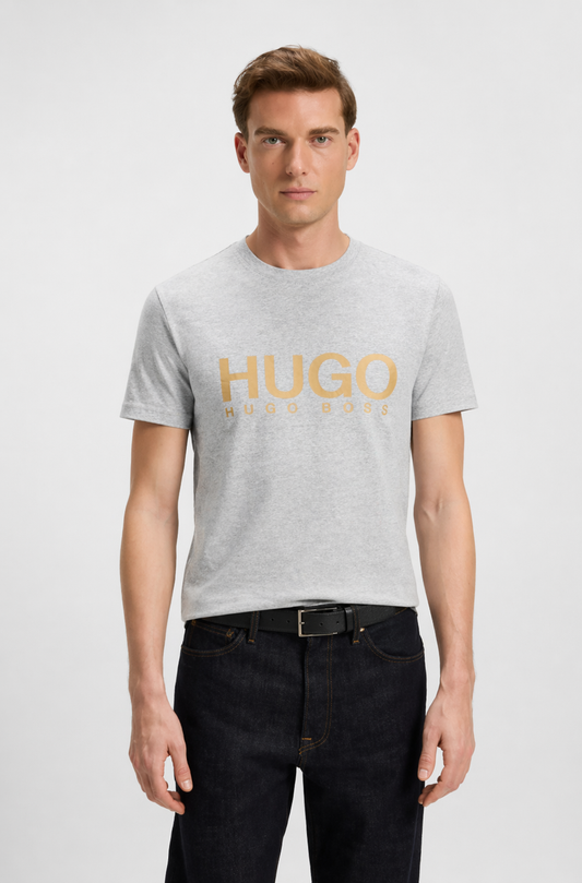 HUGO BIG BG LOGO TSHIRT GRAY