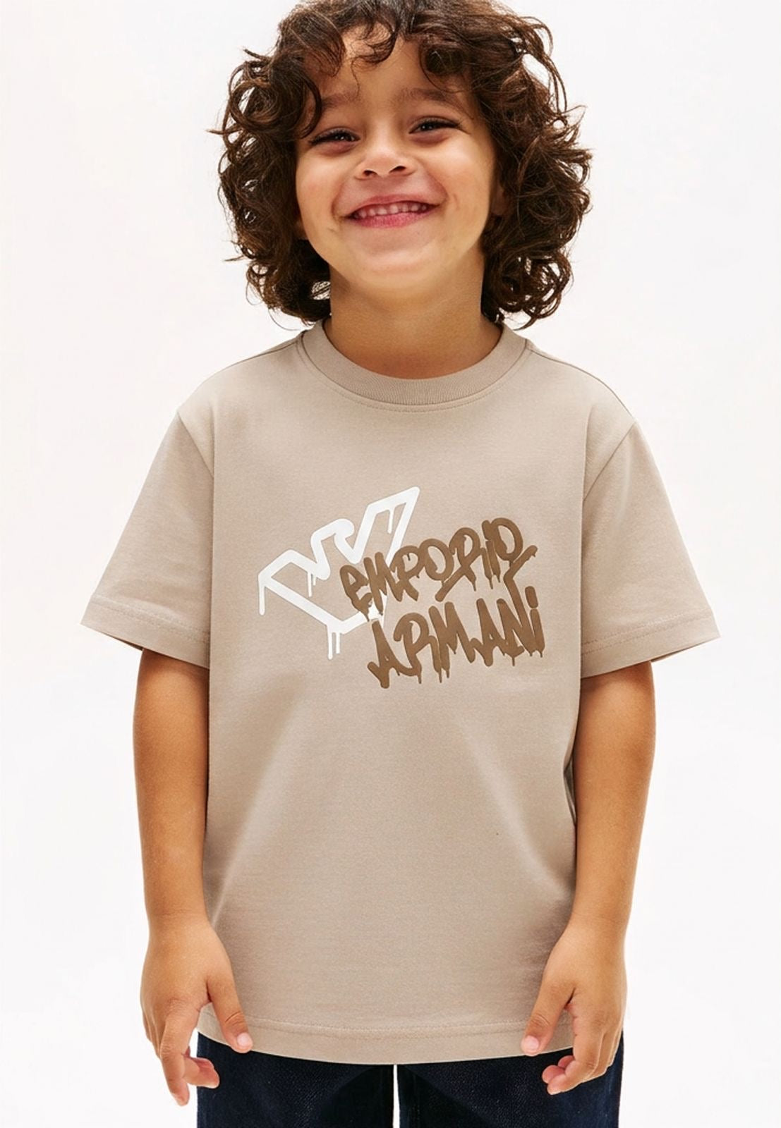 Emporio Armani Style Streetwear Tee for Kids
