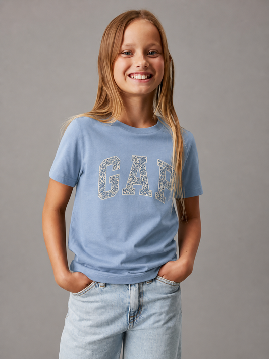 GAP Girls Blue Logo T-Shirt – Soft Cotton Casual Tee