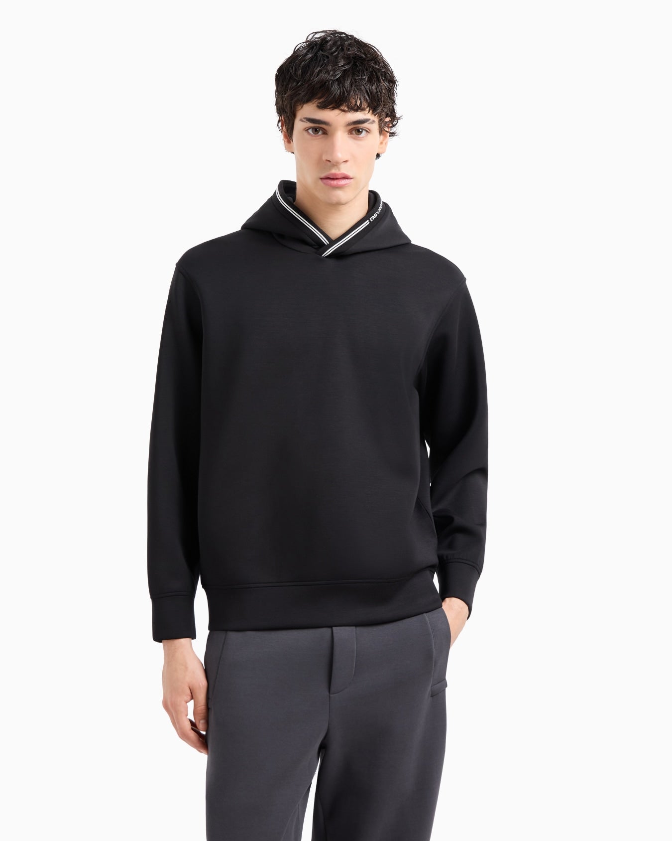 HOODIE  Emporio Armani S-LOGO INTRLOCK P- HOOD BLACK