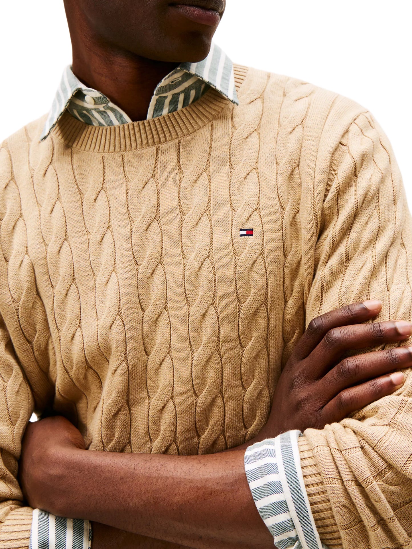 Tommy Hilfiger cable pullover crew neck beige