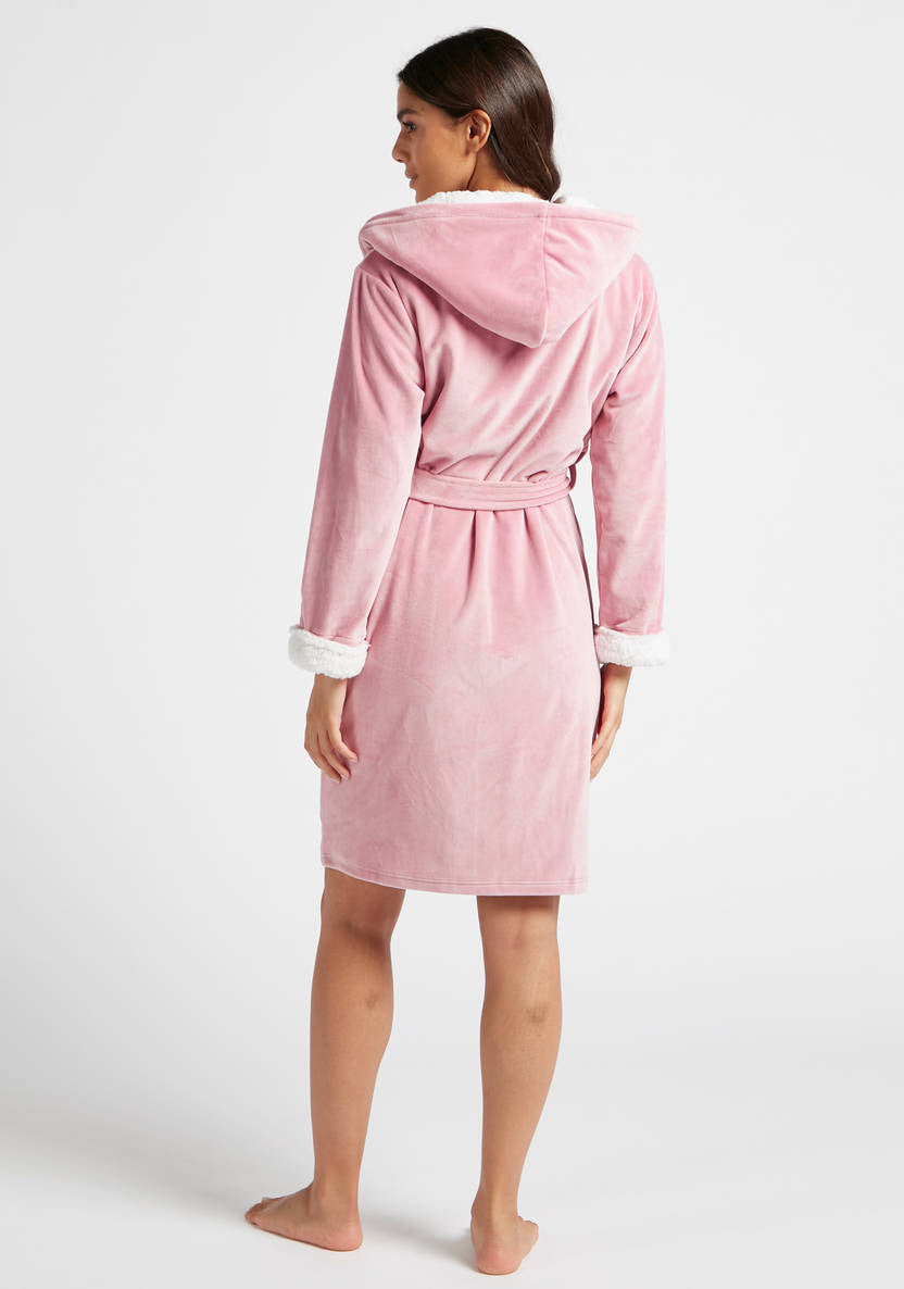 Simple robe with long sleeves and a hood