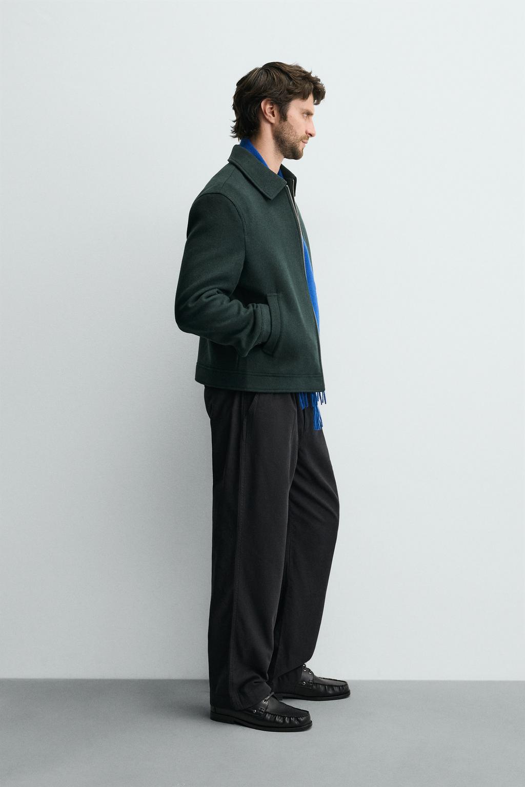 Zara wool-Blind GREEN jacket