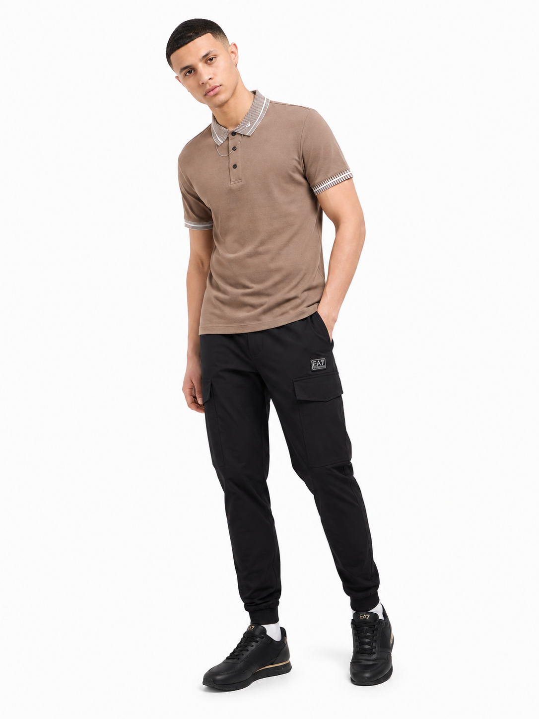 Emporio Armani logo collar polo shirt