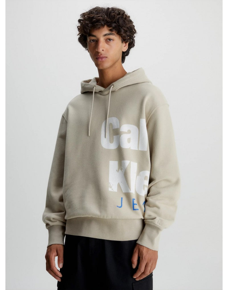 Calvin klein HOODIE PRINTED MELTON  BEIGE