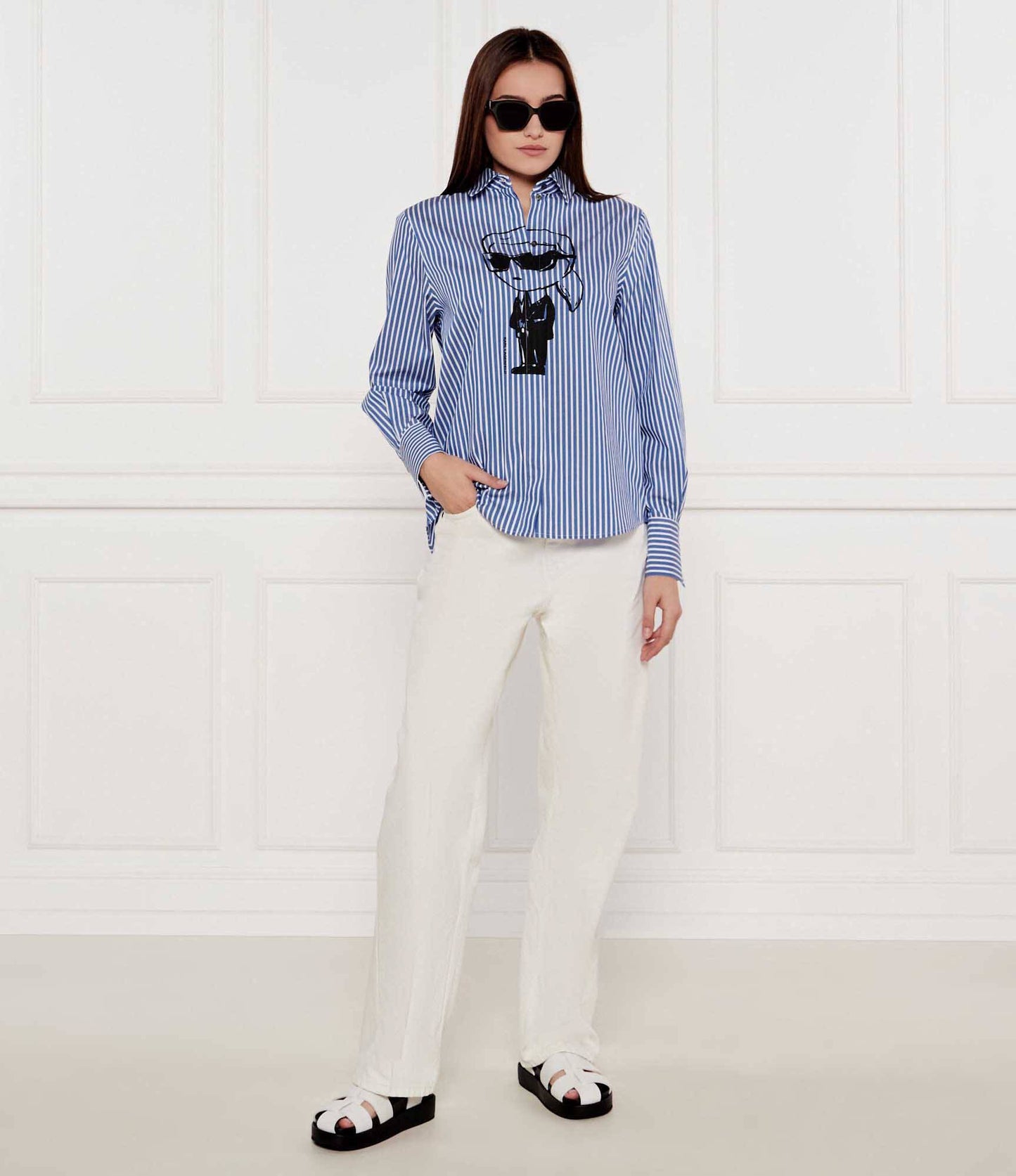 KARL LAGERFELD Women oversized shirt baby blue
